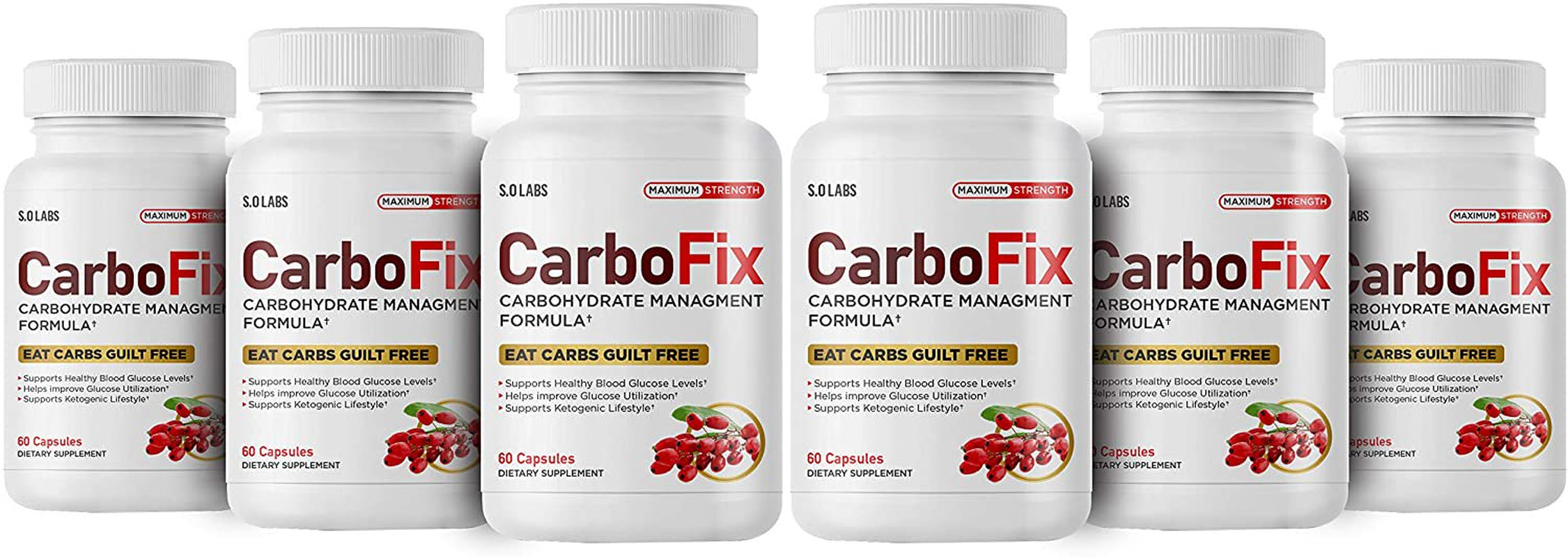 (6 Pack) Carbofix Pills Supplement Tea Reviews Gold Solo Vida Carbo Fix (360 Capsules)