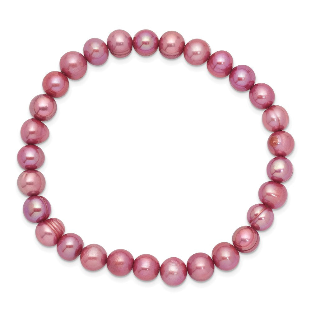 6-7Mm Rose Freshwater Cultured Pearl Stretch Bracelet QH5461