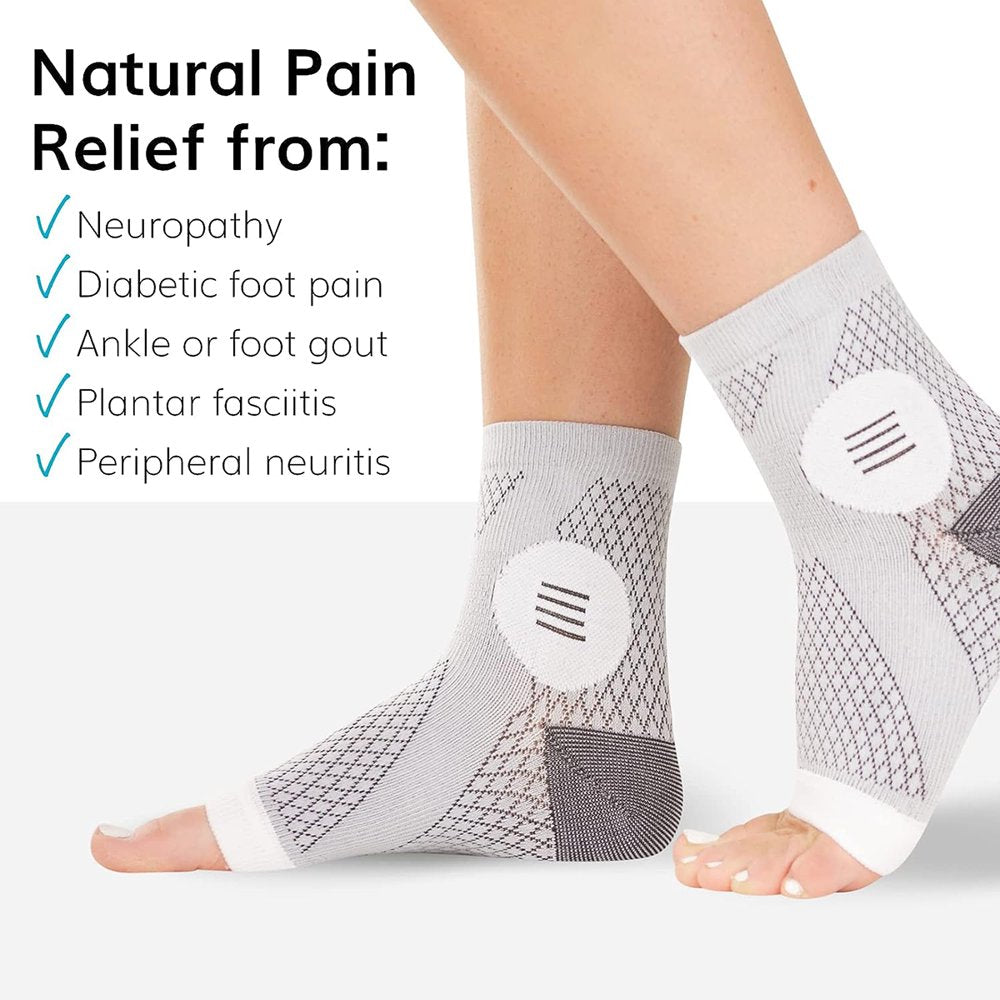 3Pairs Neuropathy Socks - Peripheral Neuritis Compression Toeless Foot Sleeves for Nerve Damage Pain in Feet, Ankle Gout, Plantar Fasciitis Relief Brace for Men and Women (S,Multicolor)