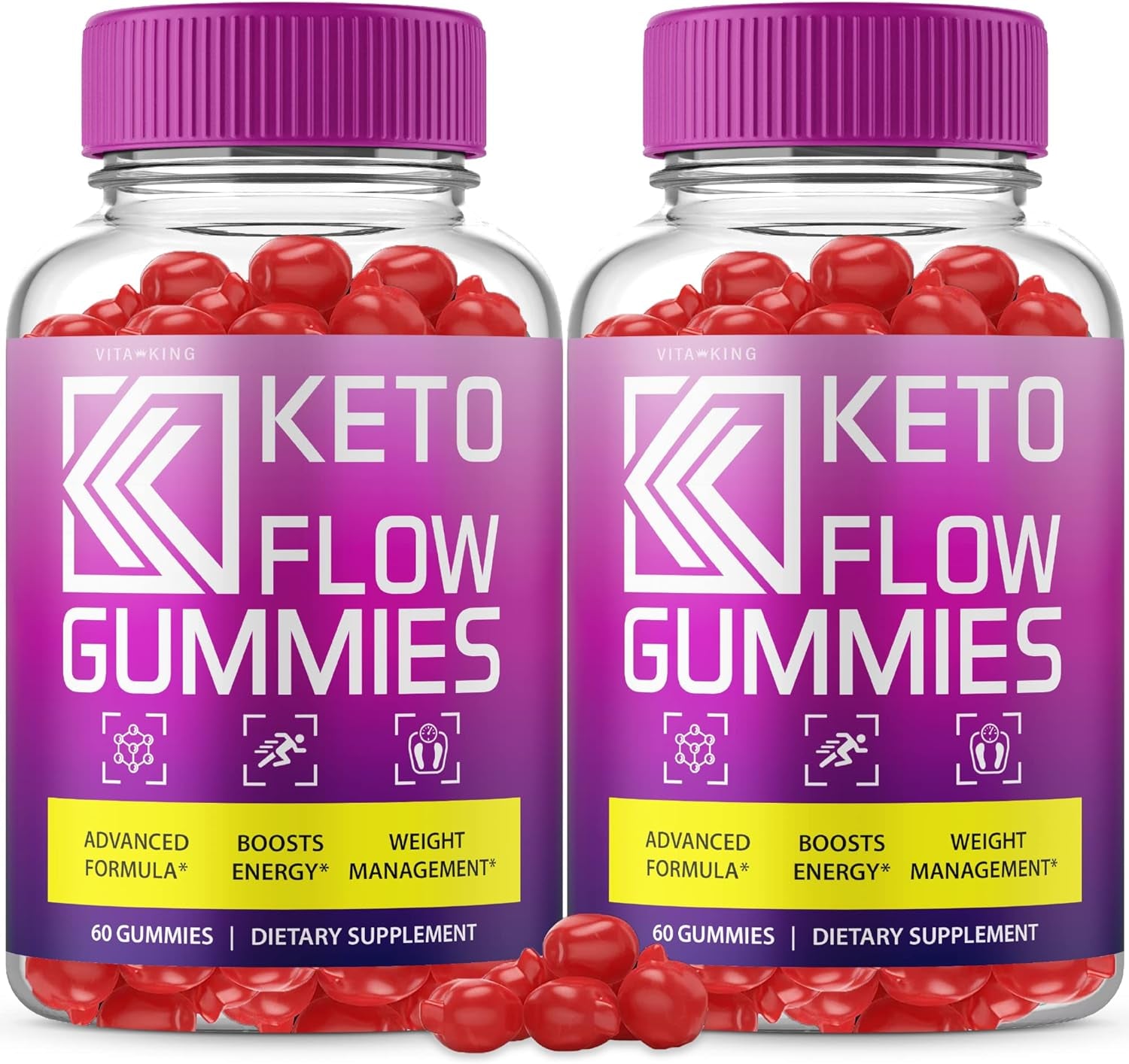 Vitaking (2 Pack) Keto Flow Gummies Keto Flow Gummy Bears Keto ACV Gummies (120 Gummies)