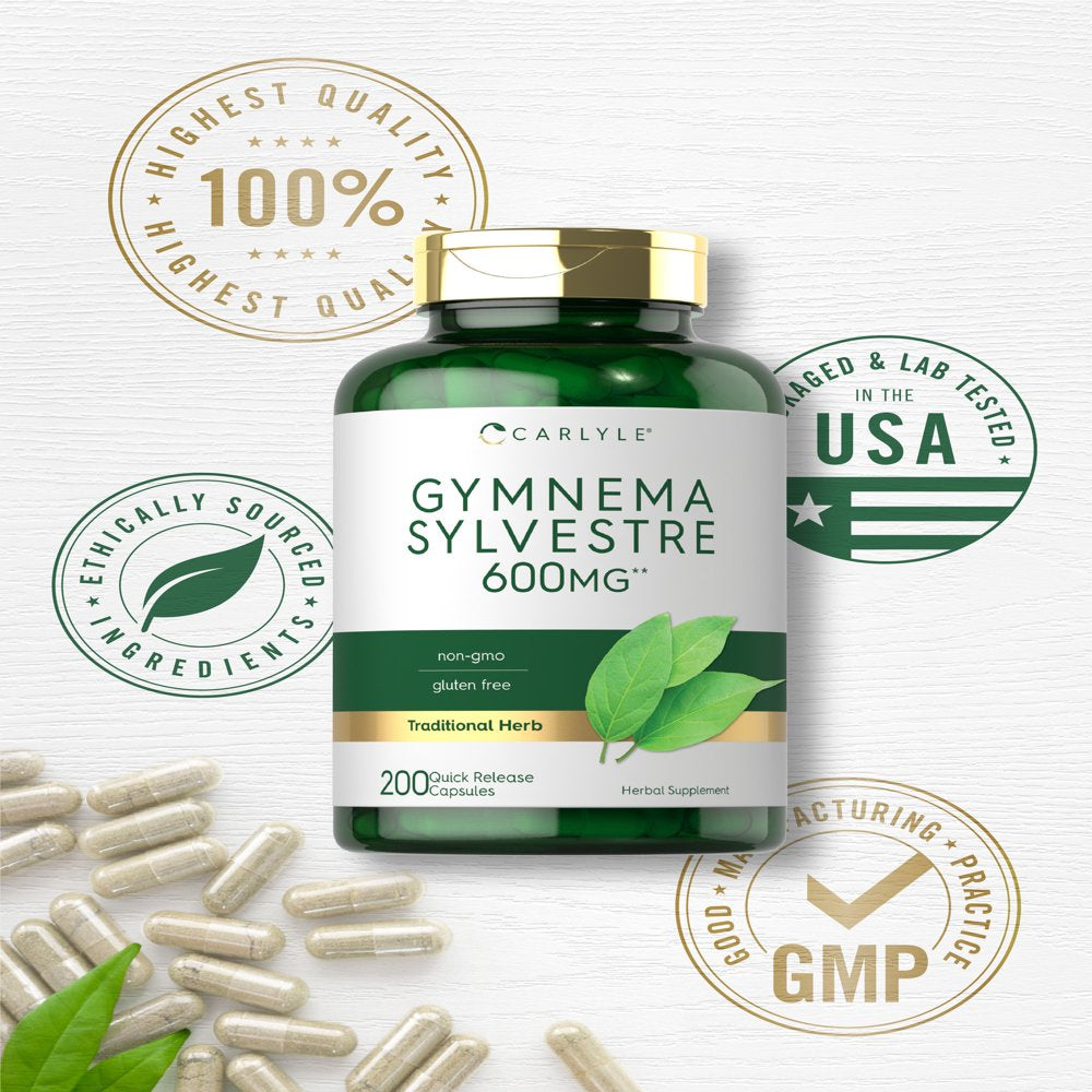 Gymnema Sylvestre Leaf Extract 600 Mg | 200 Capsules | by Carlyle