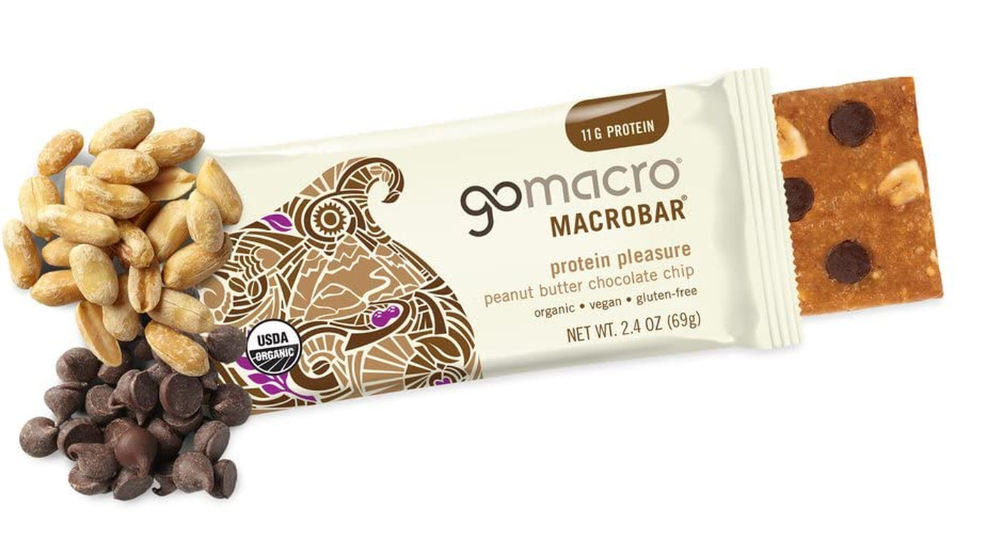 Gomacro Macrobar Organic Vegan Protein Bars Variety Pack - 2.3 Ounce Bars (12-Pack)