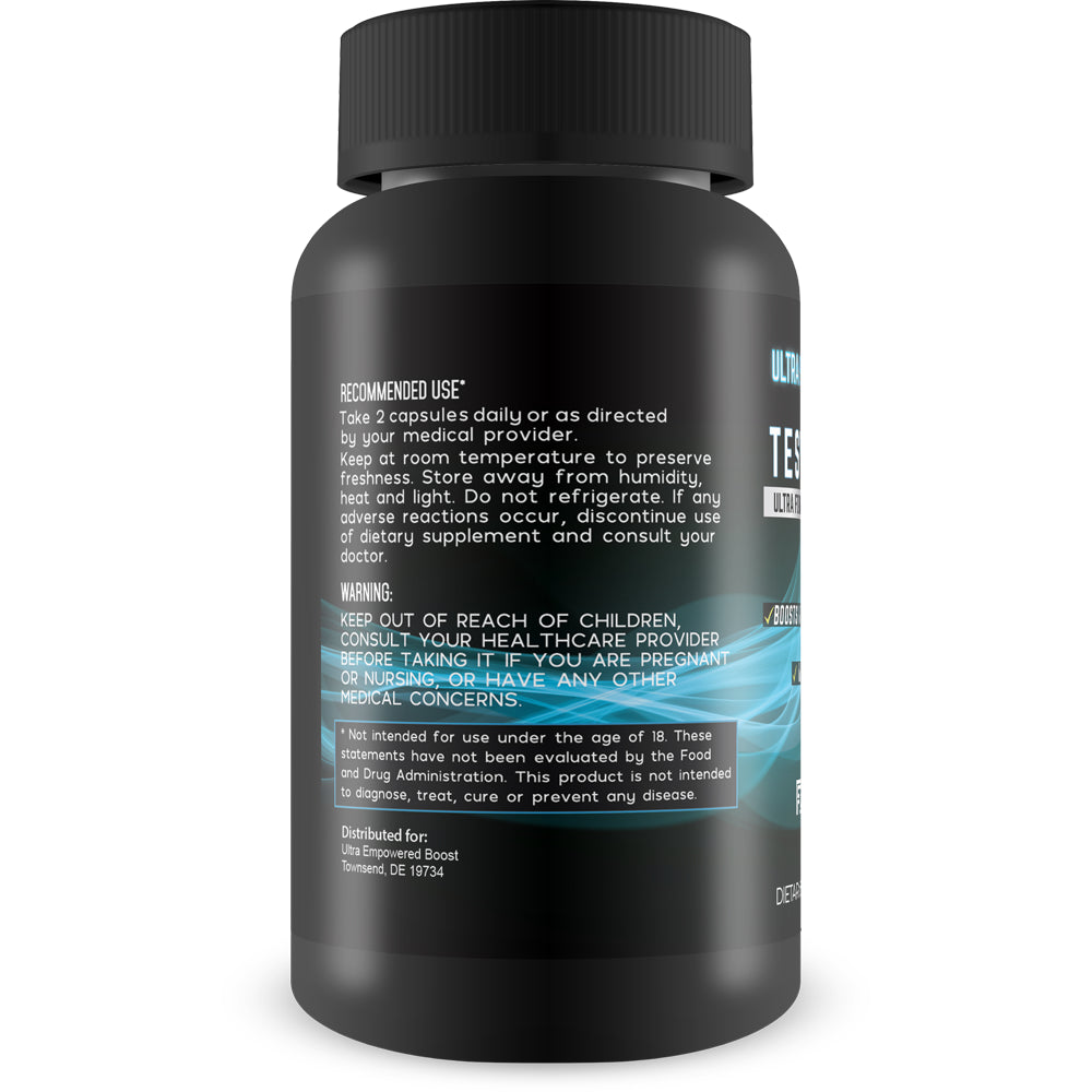 Ultra Empowered Boost - Testosterone Booster for Men - Powerful Fast Acting & Natural Formula - Support Improved Muscle Growth, Energy, Vigor, and Stamina - 30 Servings