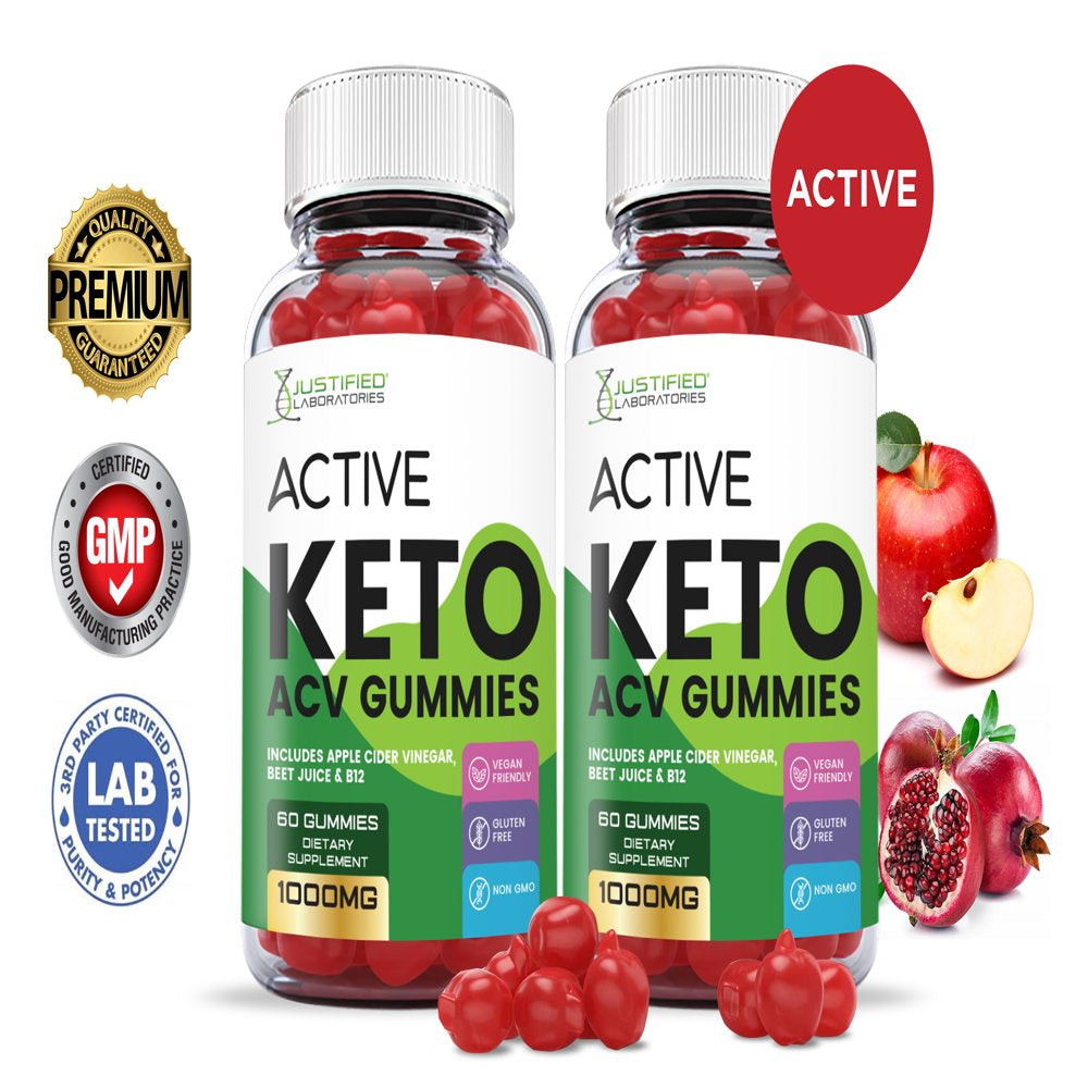 (2 Pack) Active Keto ACV Gummies 1000MG Dietary Supplement 120 Gummys