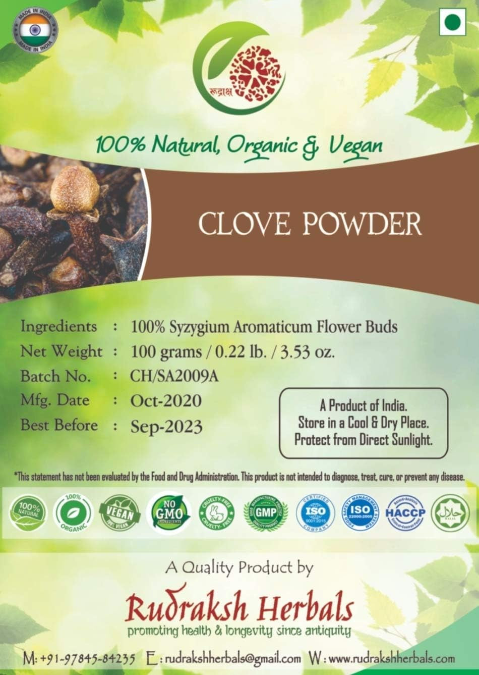 Veena Rudraksh Herbals Clove Powder-(100 Gm)