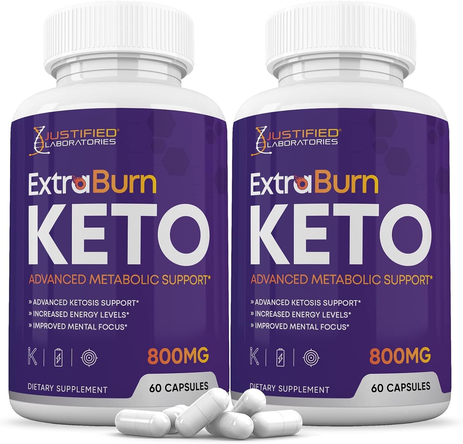 (2 Pack) Extra Burn Keto Pills 800MG Includes Patented Gobhb® Exogenous Ketones Advanced Ketosis Support for Men Women 120 Capsules