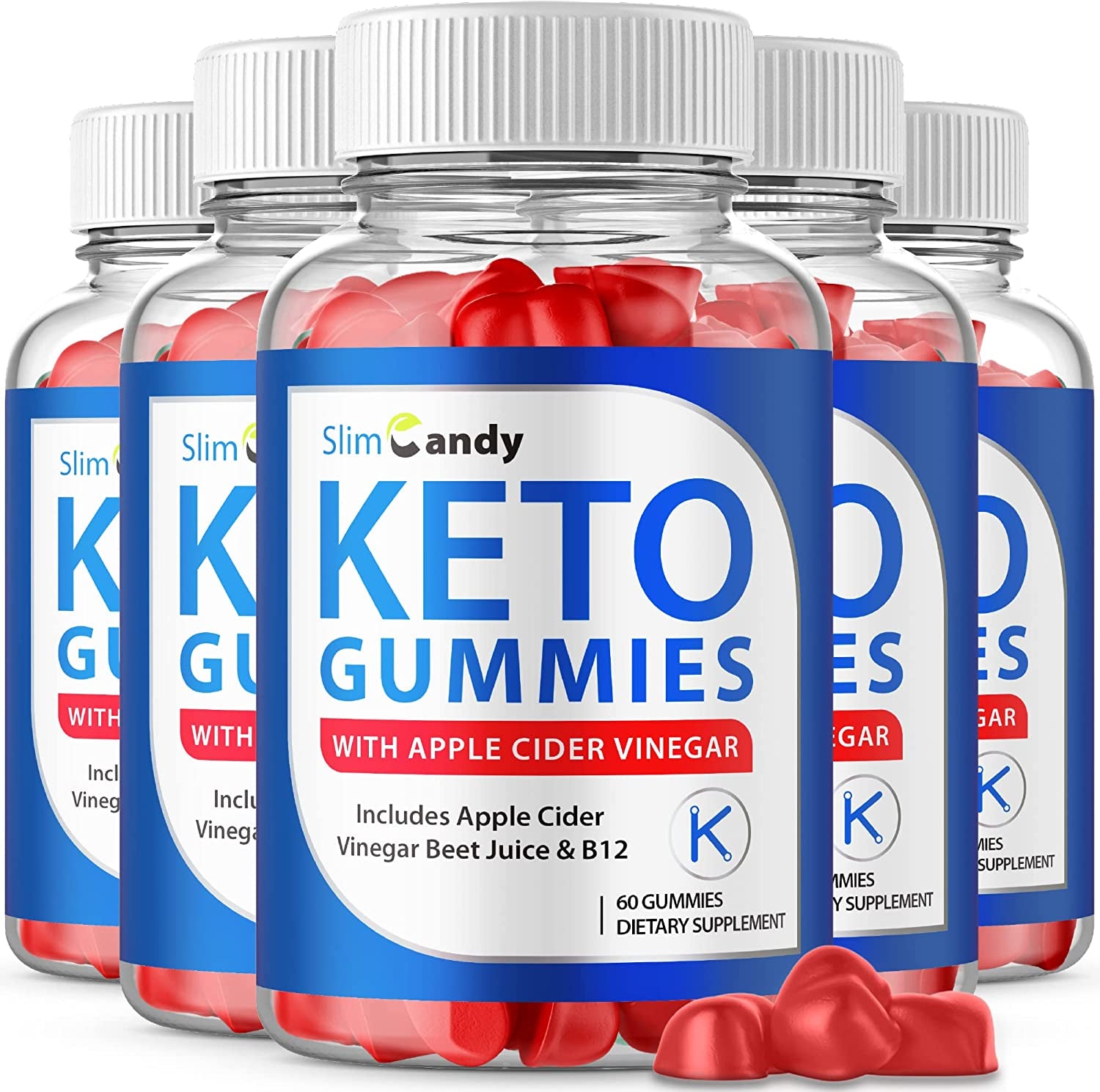 (5 Pack) Slim Candy Keto ACV Gummies, Slim Candy Keto Gummies Slim Candy ACV Gummies with Apple Cider Vinegar, Slimcandy Advanced Gummy (300 Gummies)