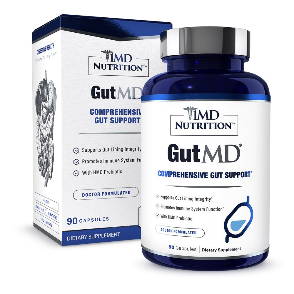 1MD Nutrition Gutmd - L-Glutamine and Prebiotic for Gut Integrity | Promote Digestive Tract Health | 90 Capsules