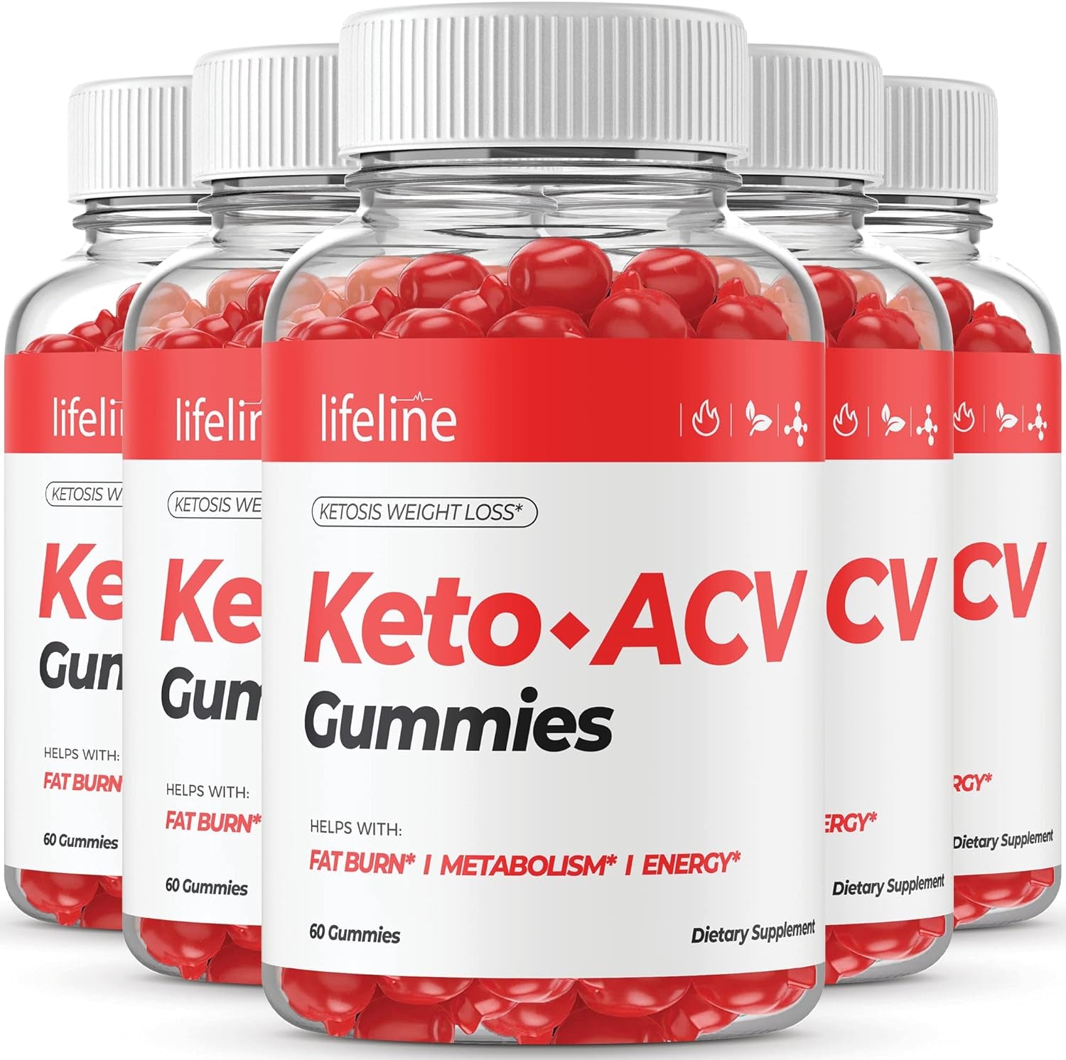 (5 Pack) Lifeline Keto Gummies - Official Formula, Vegan, Non GMO - Lifeline Keto ACV Gummies Advanced Formula Life Line Keto Gummies (300 Gummies)