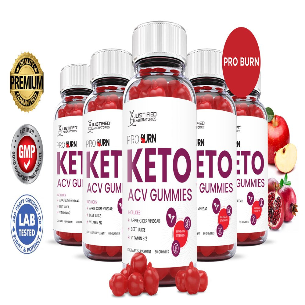 (5 Pack) Pro Burn Keto ACV Gummies 1000MG Dietary Supplement 300 Gummys