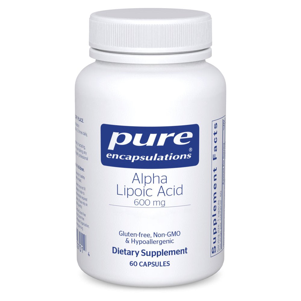 Pure Encapsulations Alpha Lipoic Acid 600 Mg | ALA Supplement for Liver Support, Antioxidants, Nerve and Cardiovascular Health, Free Radicals, and Carbohydrate Support* | 60 Capsules