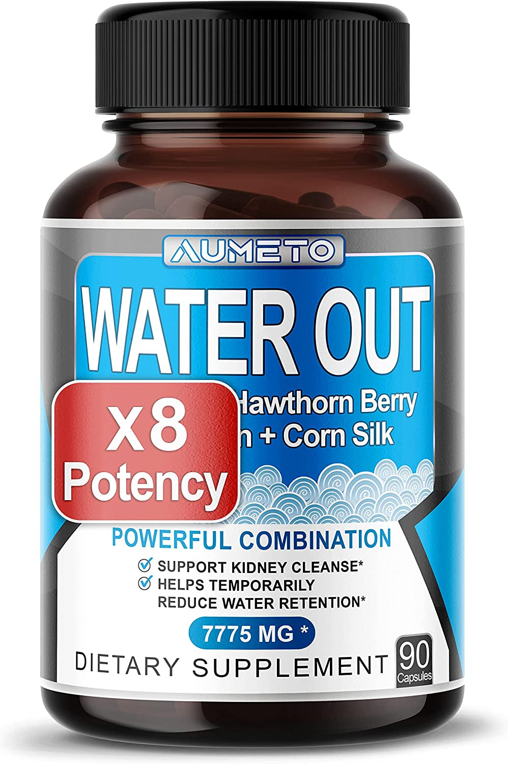 Ultra Natural Water Out Pills 7,775 Mg Maximum Potency with Uva Ursi Hawthorn Berry Dandelion Corn Silk - Full Body Cleanse and Kidney & Stomach Support (90 Count (Pack of 1))