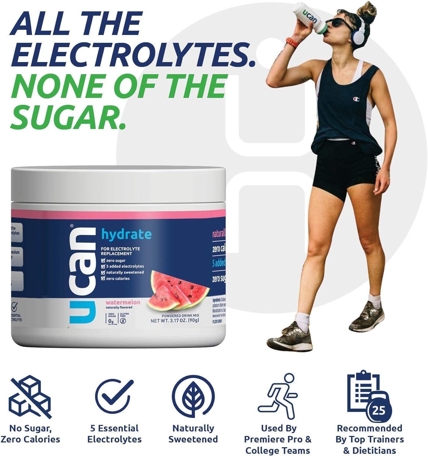 UCAN Watermelon & Berry Hydrate Stick Pack Bundle - Great for Running, Training, Fitness, Cycling, Crossfit & More | Sugar-Free, Vegan, & Keto Friendly Energy Supplement