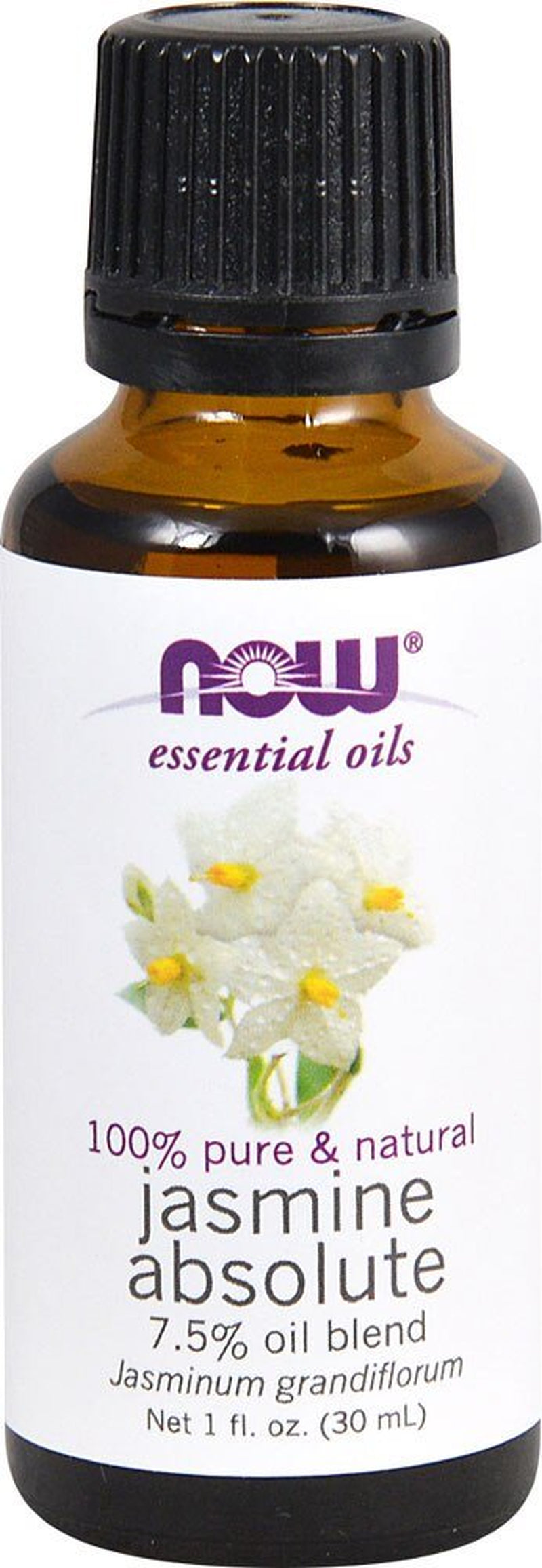 NOW Foods Essential Oils Jasmine Absolute 7.5% Oil Blend -- 1 Fl Oz