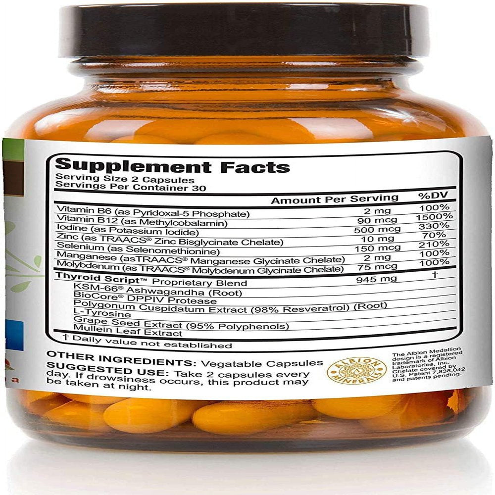 Thyroid Script Supplement - Supports Healthy Thyroid, T3 Activation, Immunity - Adrenal and Energy Function - by Suzy Cohen