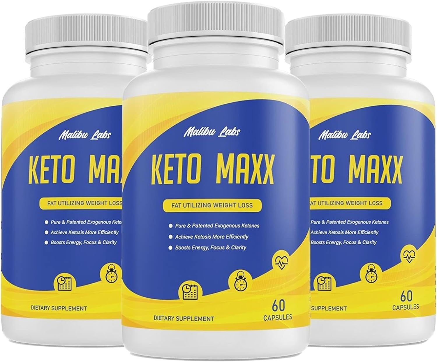 (Official) Keto Maxx, Advanced Formula 1300Mg, Made in the USA (60 Count (Pack of 3))