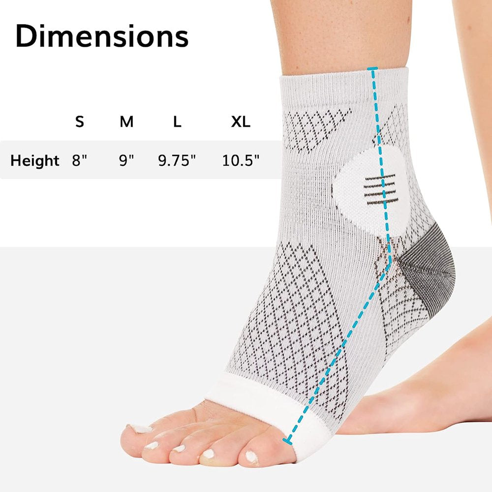 3Pairs Neuropathy Socks - Peripheral Neuritis Compression Sleeves for Nerve Damage Pain,Ankle Gout,Plantar Fasciitis Relief Brace (L,Gray)