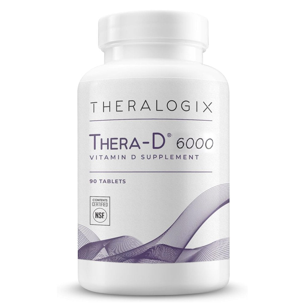 Thera-D 6000 Vitamin D Supplement | 6,000 IU Vitamin D3 Tablets - 90 Day Supply