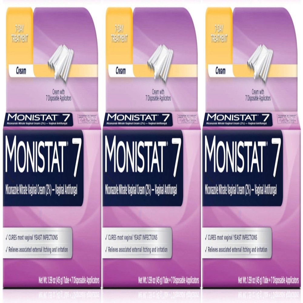 Monistat 7 Vaginal Antifungal Cream, for 7 Days - 1 Kit, 3 Pack