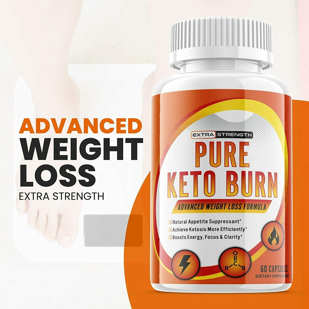 (1 Pack) Pure Keto Burn - Supplement for Weight Loss - Energy & Focus Boosting Dietary Supplements for Weight Management & Metabolism - Advanced Fat Burn Raspberry Ketones Pills - 60 Capsules