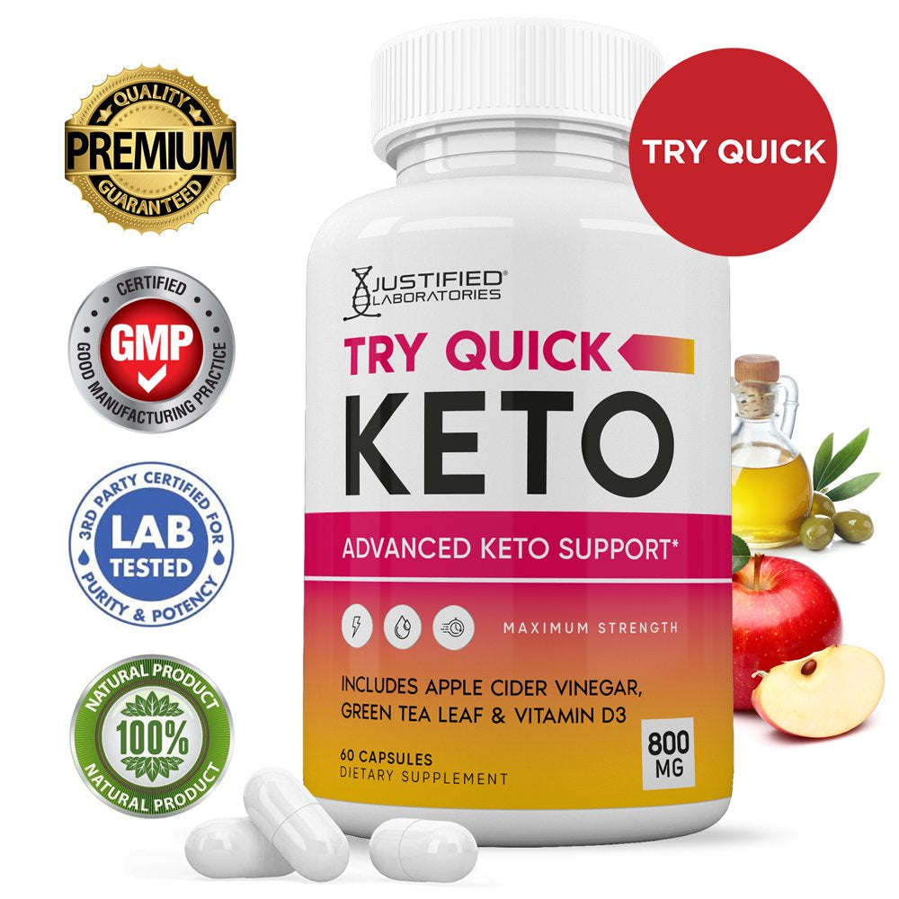 Try Quick Keto ACV Pills 1275Mg Dietary Supplement 60 Capsules