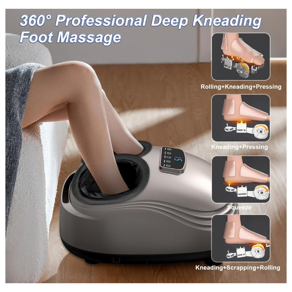 Foot Massager Machine, Deep Kneading Shiatsu Feet Massager with Heat, and Timer, Foot Massager for Plantar Fasciitis, Neuropathy, Circulation and Pain Relief, Gifts for Women Men, up to Size 12