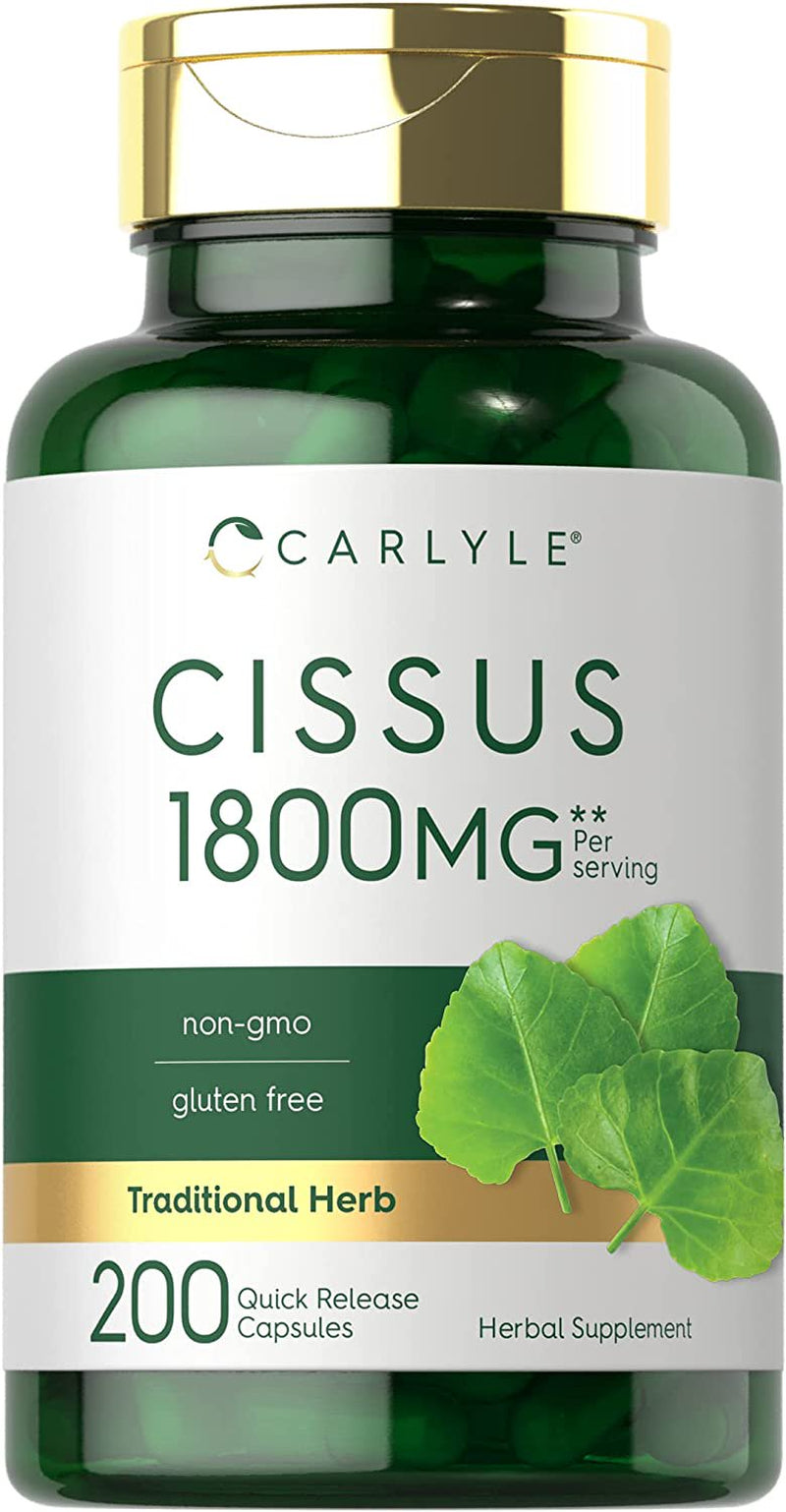 Cissus Quadrangularis Extract | 1800Mg | 200 Capsules | by Carlyle