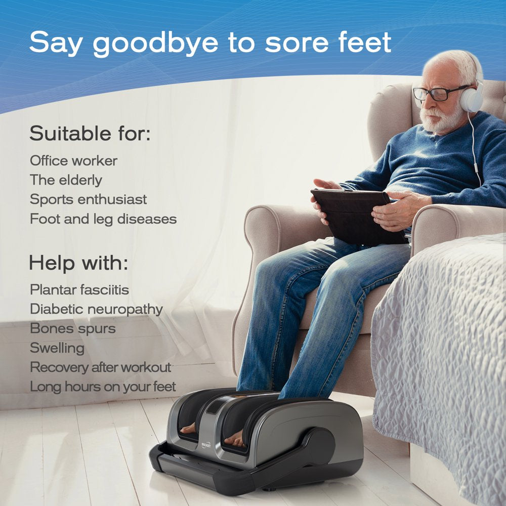 Tisscare Foot Massager - Foot Massager Machine with Airbag Compression, Deep Kneading Therapy Improve Foot Wellness - Gray