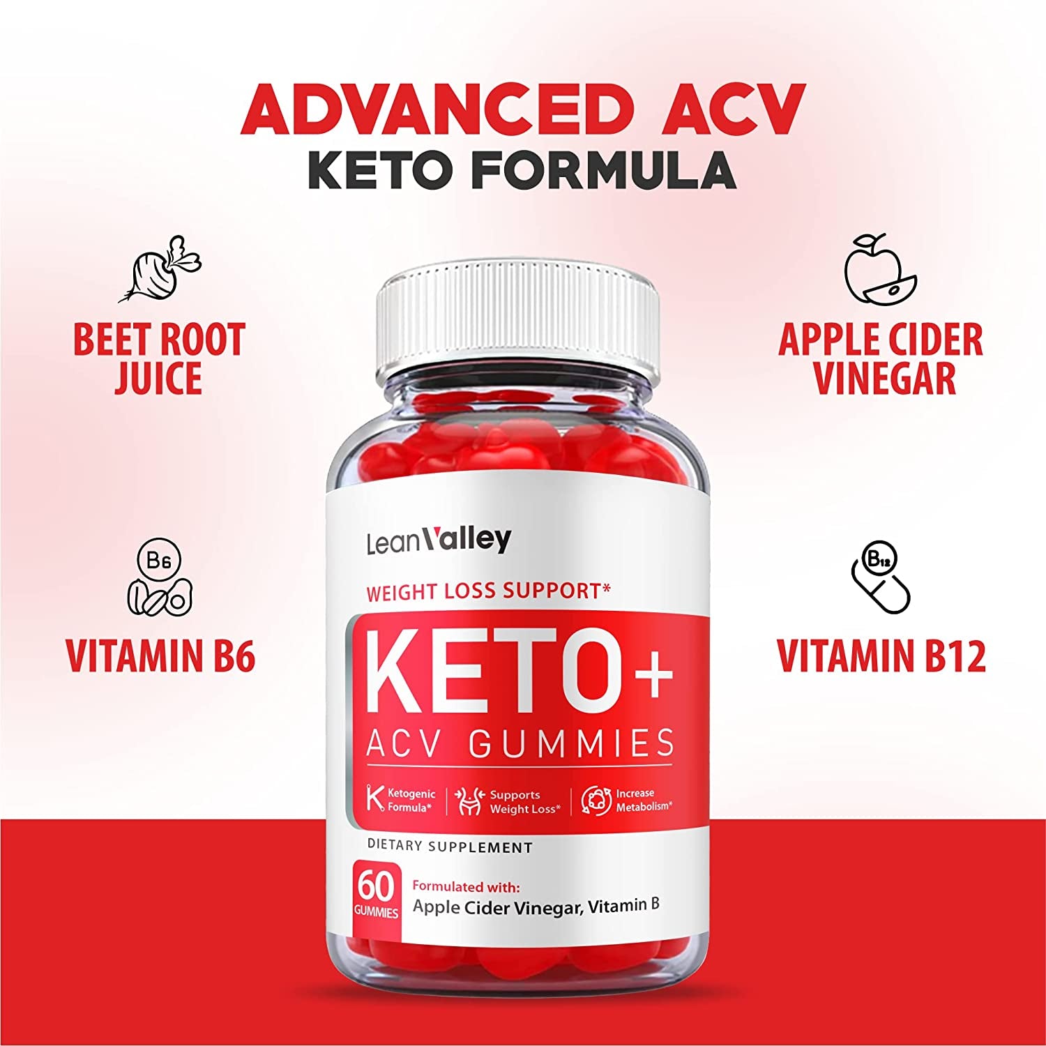 Lean Valley Keto ACV Gummies, Lean Valley Keto Gummies, Vegan, Non GMO 1000Mg Advanced Formula, Lean Valley Gummies, Lean Valley ACV Gummies with Apple Cider Vinegar, Vitamin B12 Gummy (60 Gummies)