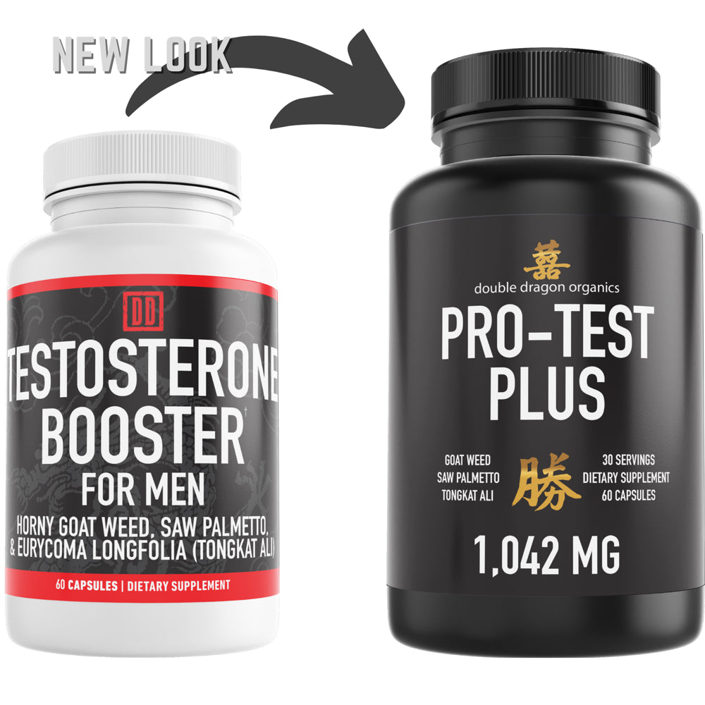 2 Pack, Testosterone Booster for Men - Extra Strength Horny Goat Weed, Saw Palmetto, & Tongkat Ali - Double Dragon Organics (120 Capsules Total)