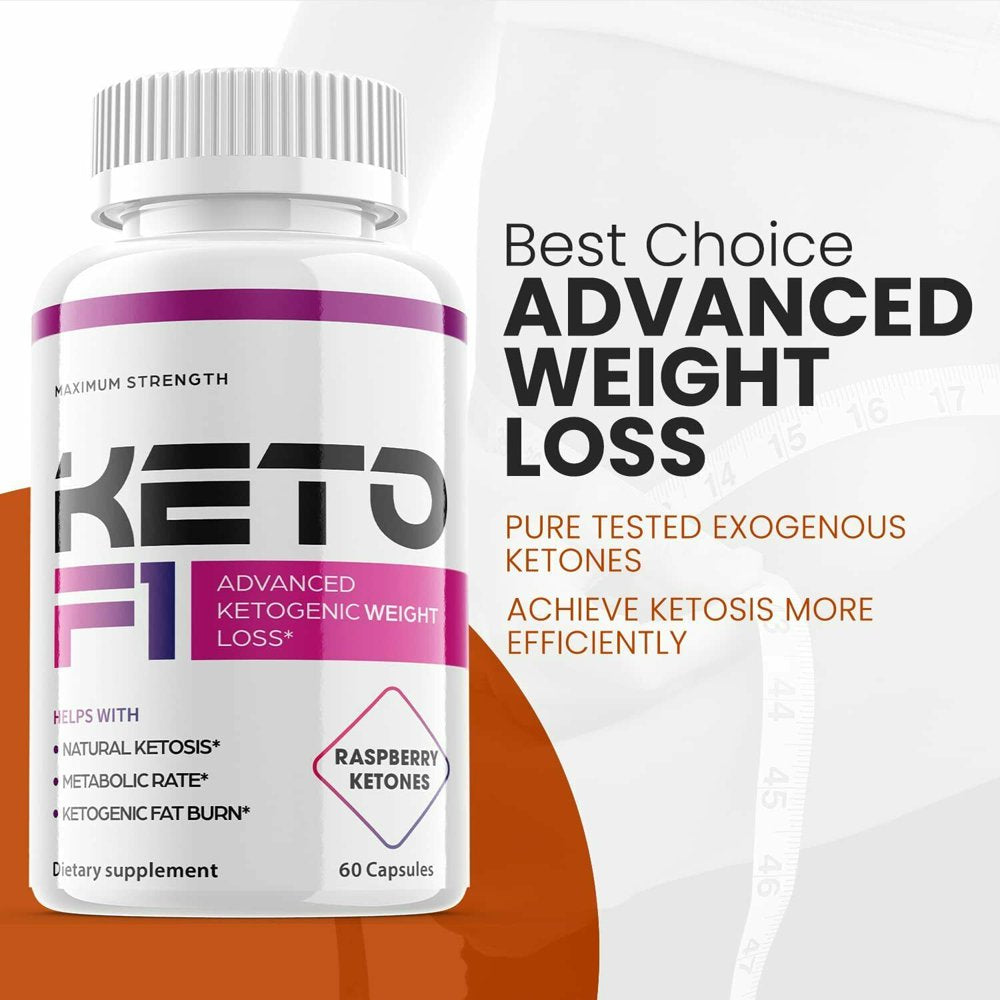 (5 Pack) Keto F1 - Supplement for Weight Loss - Energy & Focus Boosting Dietary Supplements for Weight Management & Metabolism - Advanced Fat Burn Raspberry Ketones Pills - 300 Capsules