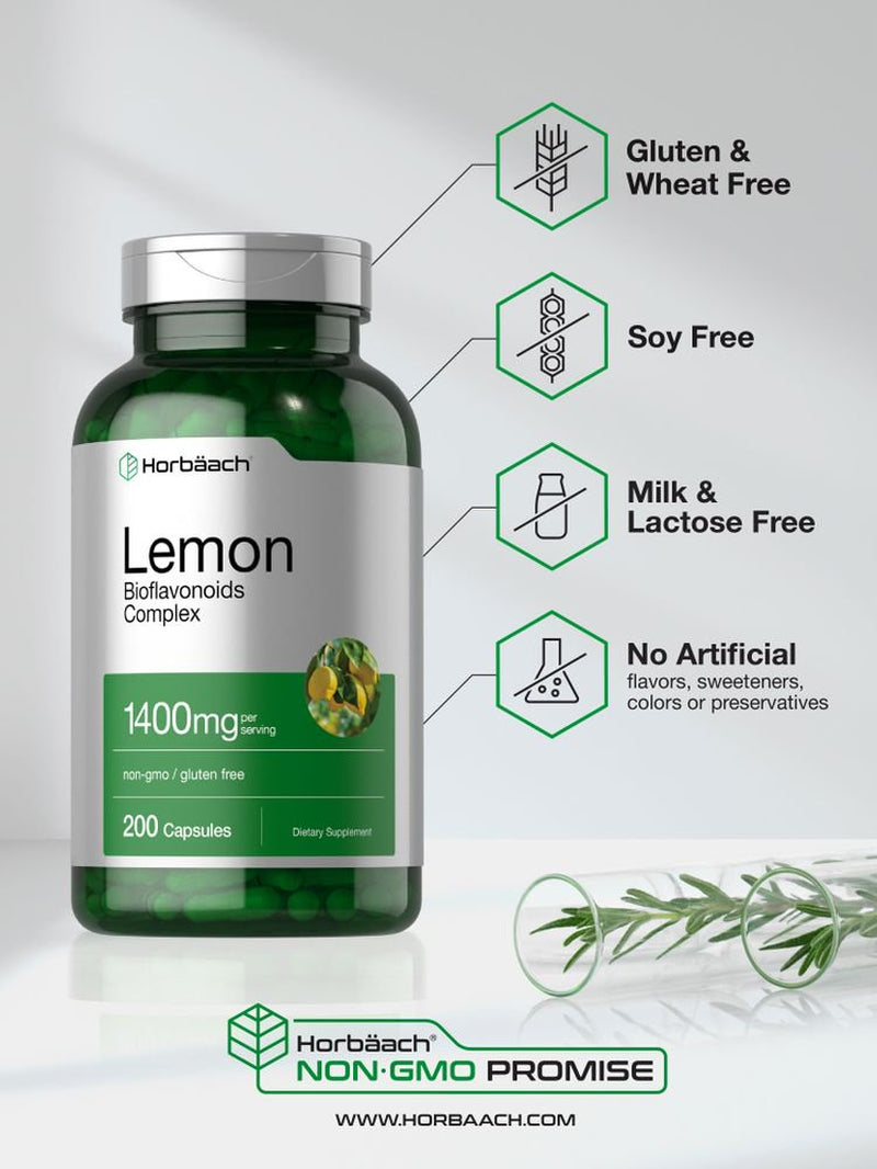 Lemon Bioflavonoids Complex 1400 Mg | 200 Capsules | by Horbaach