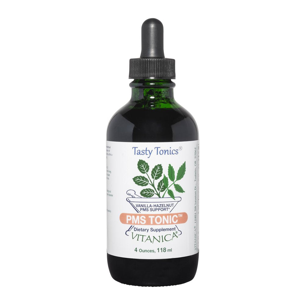 Vitanica PMS Tonic, Premenstrual Support and Relief, Saint Johns Wort, Dong Quai, Chaste Tree Berry, Wild Yam and More, Vegan, 4 Ounce