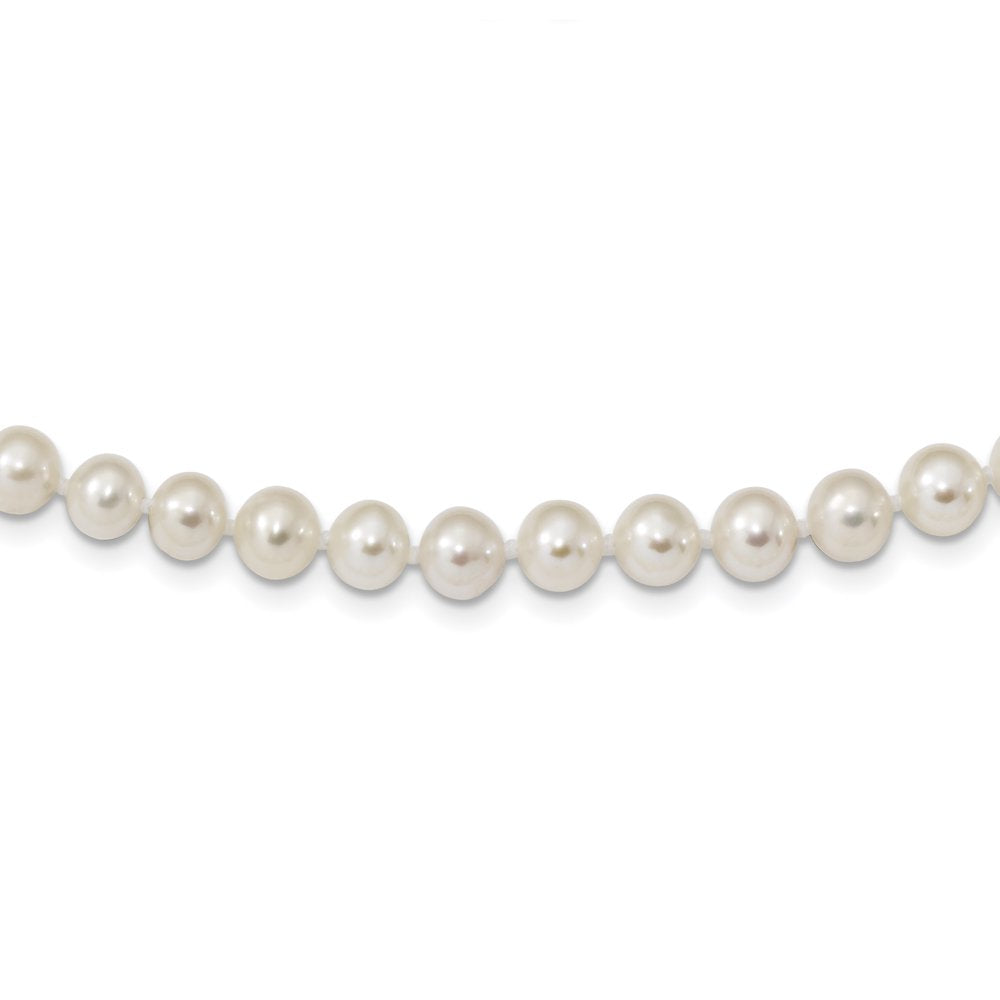 Sterling Silver Rhodium-Plated 6-7Mm White FWC Pearl Necklace QH4726