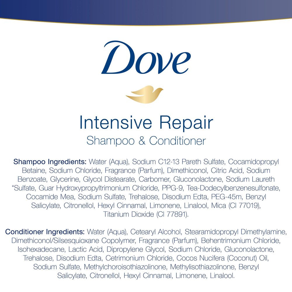 Dove Intensive Repair Nourishing Shampoo and Conditioner Set, 12 Oz