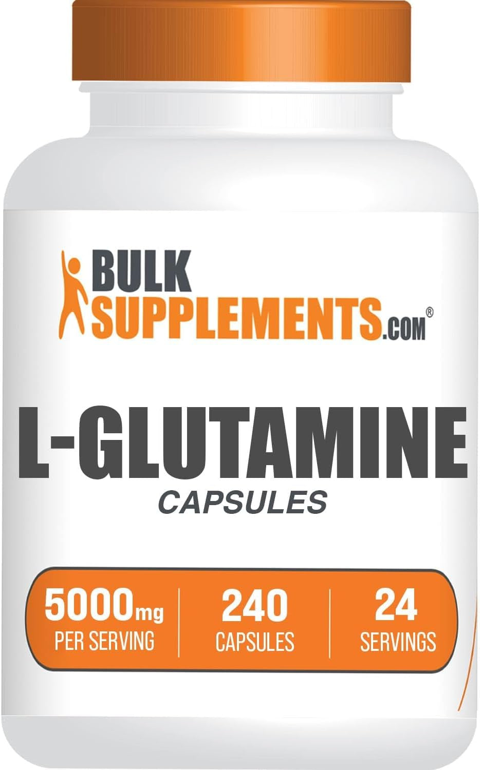 BULKSUPPLEMENTS.COM L-Glutamine Capsules - Glutamine Supplement, L Glutamine 5000Mg, L Glutamine Pills - Gut Health & Recovery, Gluten Free, 10 Capsules per Serving, 240 Capsules