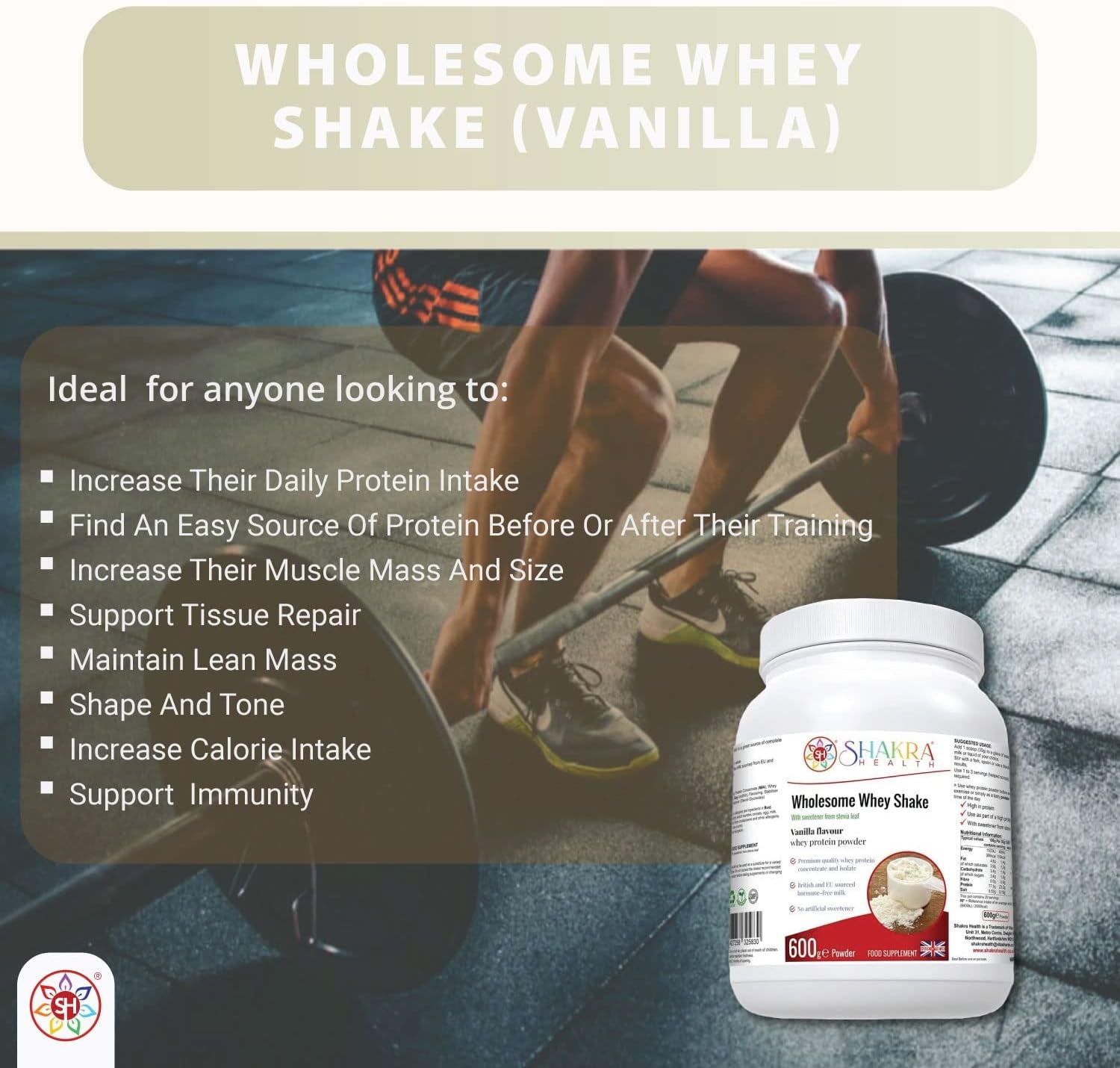 Wholesome Whey Protein Shake (Vanillla) - Spirituality, Science & Supplements by Shakra Health