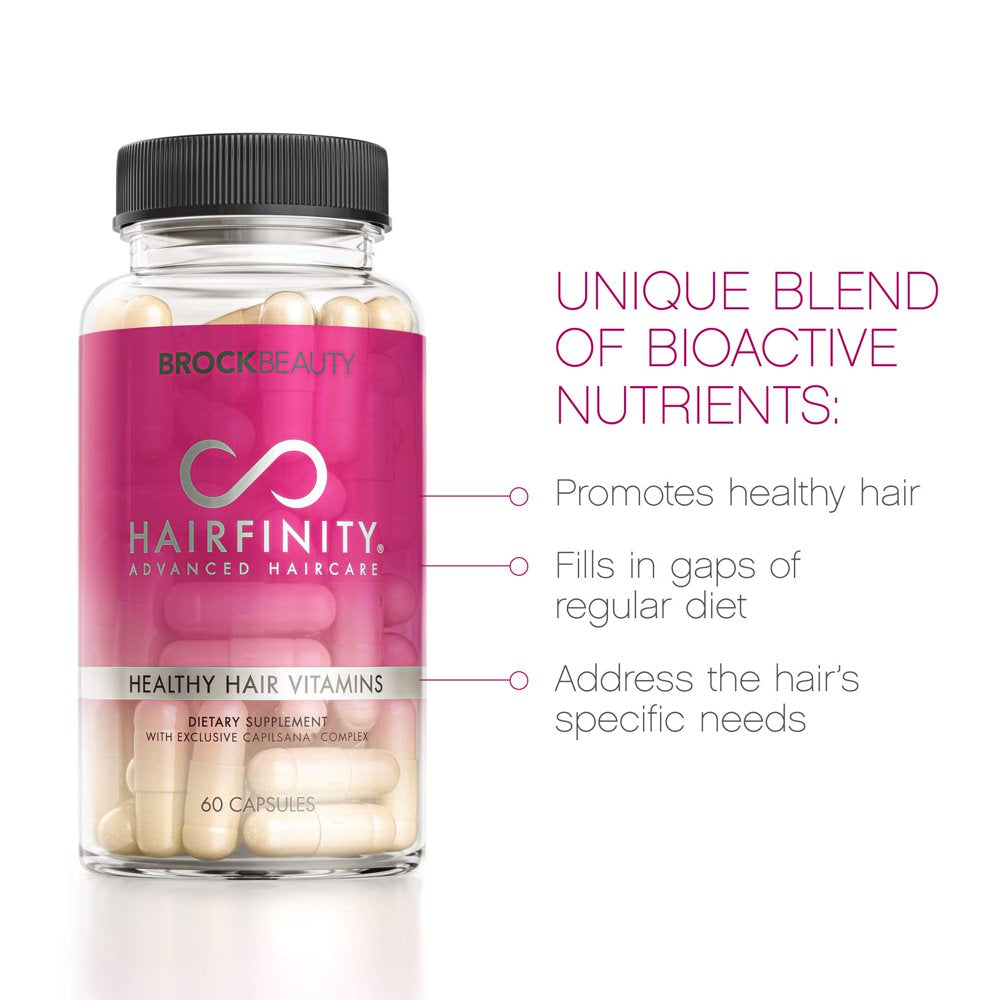 Hairfinity Hair Vitamins - Scientifically Formulated with Biotin, Amino Acids, and a Vitamin Supplement That Helps Support Hair Growth - Vegan - 60 Veggie Capsules (1 Month Supply)