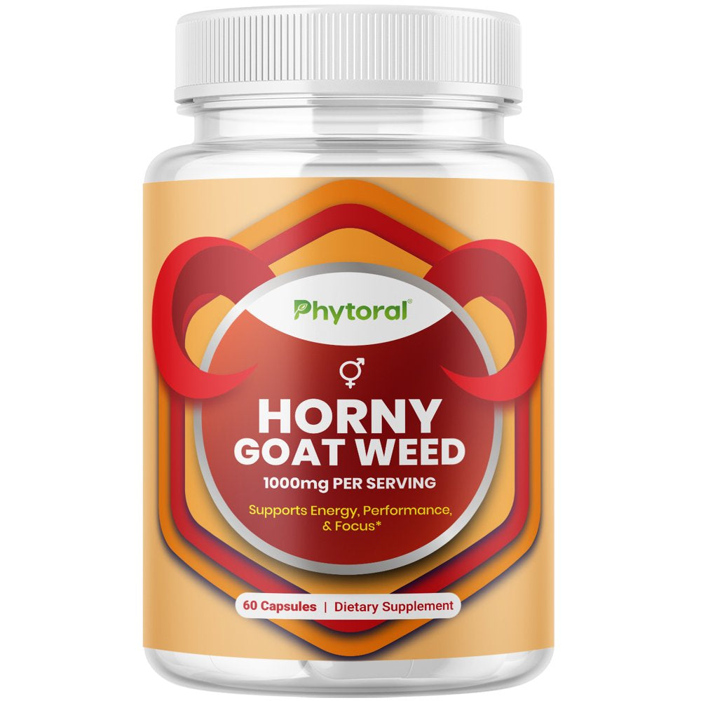Pure Horny Goat Weed Extract with Maca Powder – Immune Support – Helps Increase Drive and Stamina – Booster for Men and Women Tongkat Ali plus L-Arginine Increases Energy – 60 Capsules
