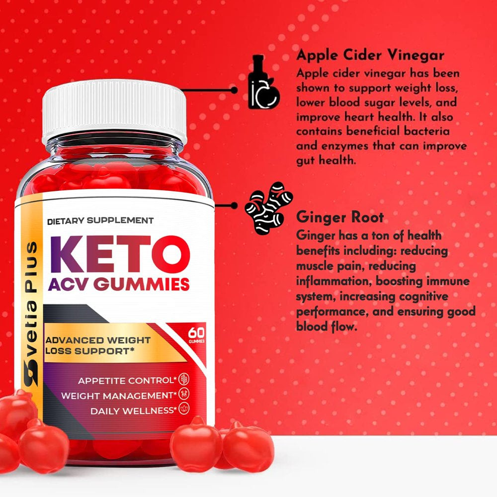 (2 Pack) Vetia plus Keto ACV Gummies - Supplement for Weight Loss - Energy & Focus Boosting Dietary Supplements for Weight Management & Metabolism - Fat Burn - 120 Gummies