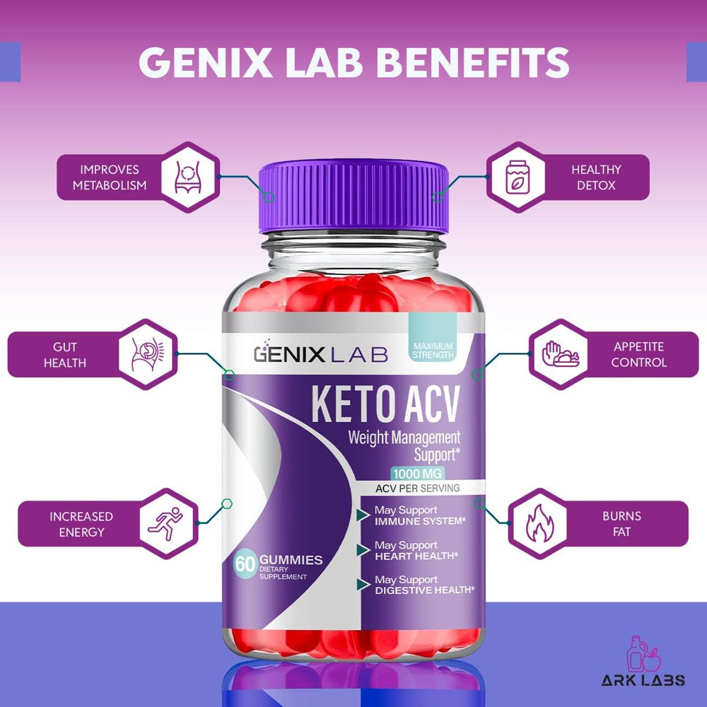 (2 Pack) Genix Lab Keto ACV Gummies - Apple Cider Vinegar Supplement for Weight Loss - Energy & Focus Boosting Dietary Supplements for Weight Management & Metabolism - Fat Burn - 120 Gummies