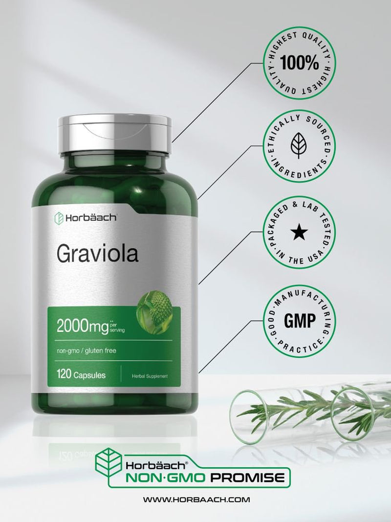 Graviola Extract 2000Mg | 120 Capsules | by Horbaach