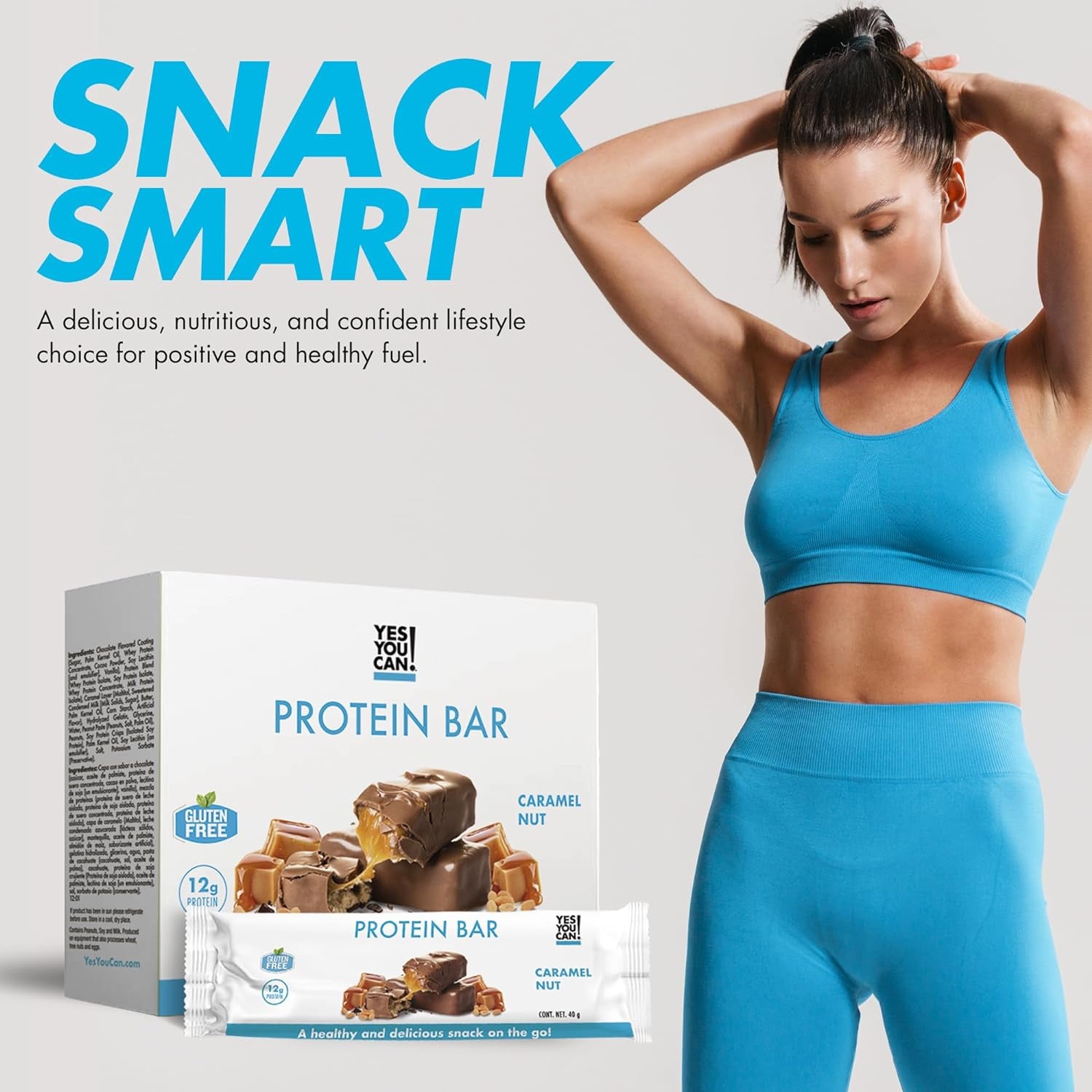 Yes You Can! High Protein Bites - Box of 7-1 Pack: High Protein Snacks for the Whole Family, Protein-Rich Snack, Savory and Flavorful Protein Snack, Healthy and Crunchy Snack on the Go (Caramel Nut)