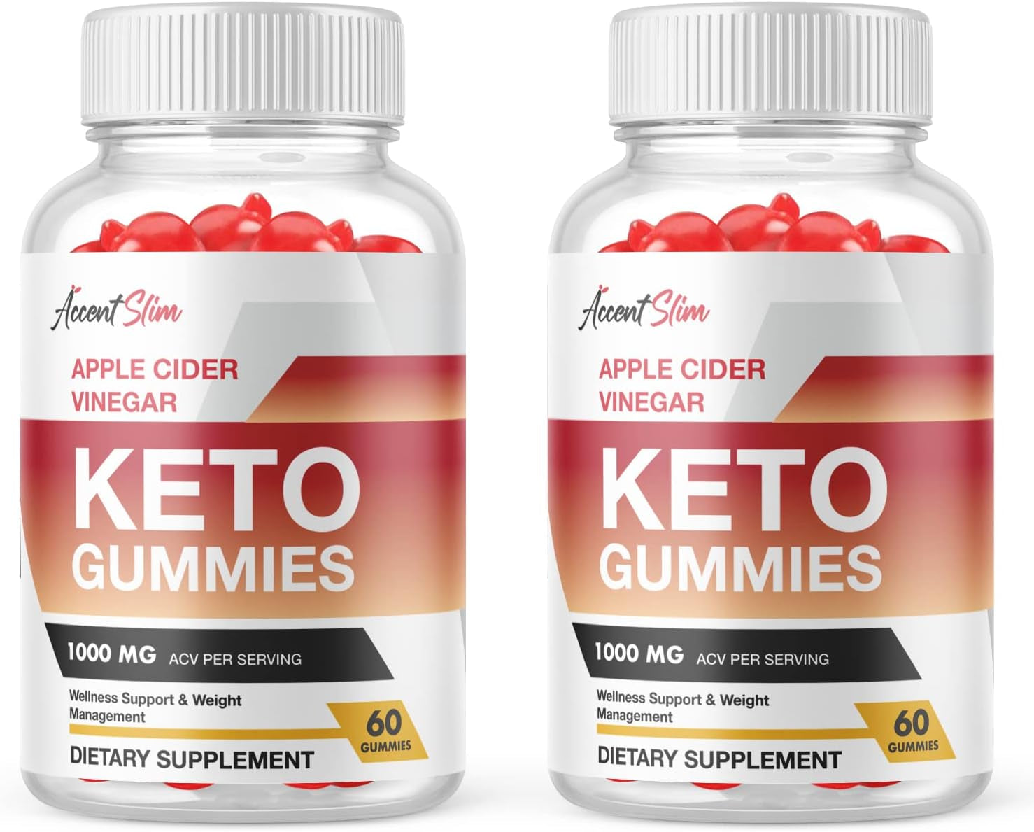 Accent Slim ACV Gummies - Vegan, Non GMO - Accent Slim ACV Keto Gummies with Apple Cider Vinegar, Accent Slim Keto Gummies with ACV for Ketosis, Advanced Formula Ketogenic (2 Pack)