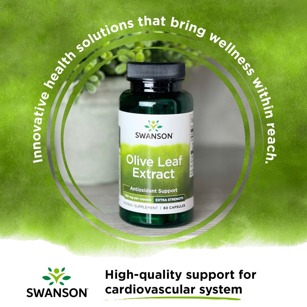 Swanson Herbal Supplements Extra Strength Olive Leaf Extract 750 Mg Capsule 60Ct