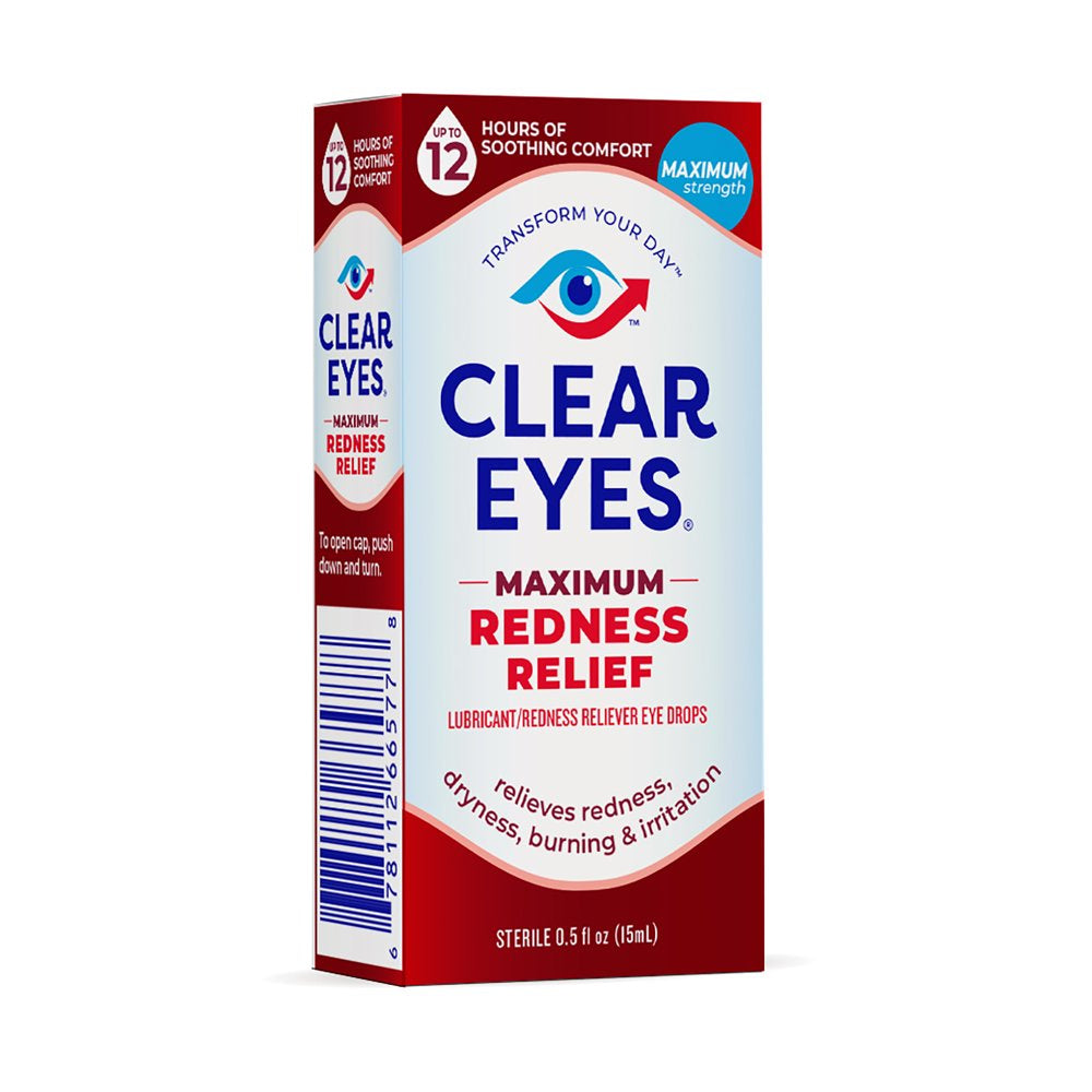 Clear Eyes Maximum Redness Eye Relief Lubricant Eye Drops, 0.5 Fl Oz