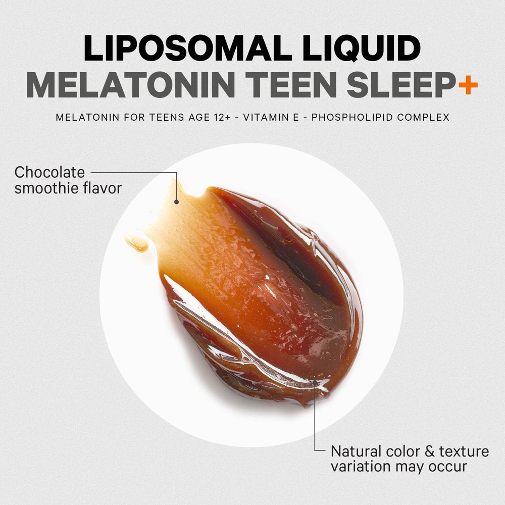 Codeage Nanofood Liposomal Teen Sleep + Liquid Melatonin, Vitamin E, Vegan, Non-Gmo, 3-Month Supply, 8 Fl Oz