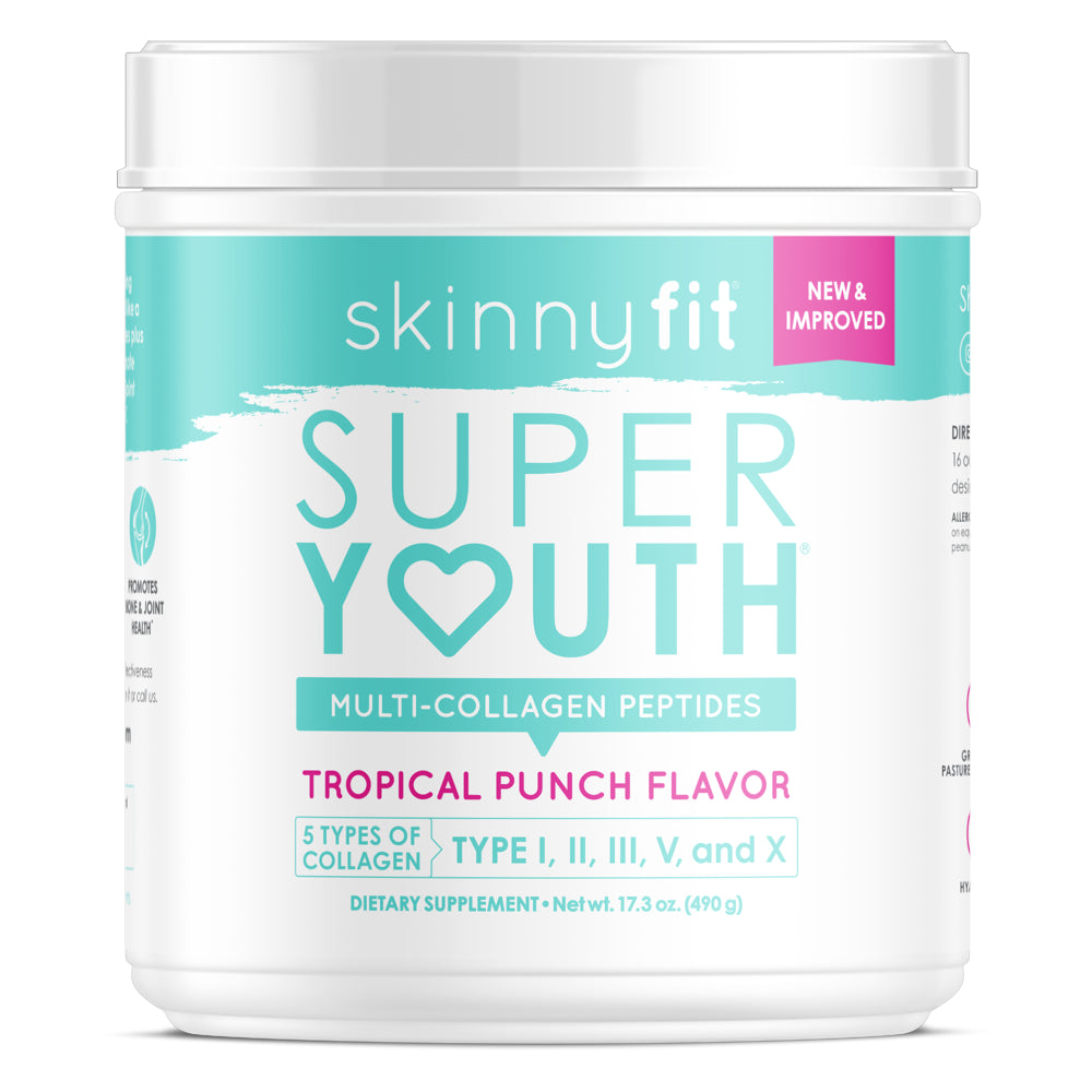 Skinnyfit Super Youth Tropical Punch Collagen Powder Dietary Supplement, 28 Servings
