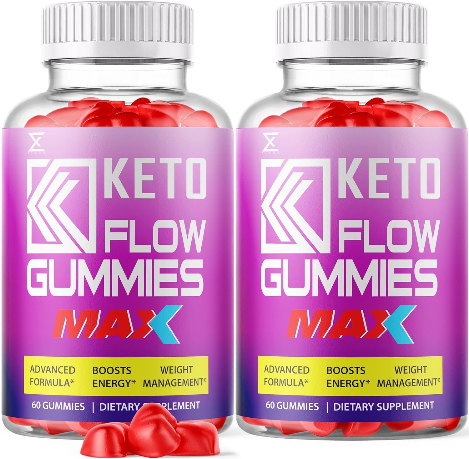 (2 Pack) Keto Flow ACV Gummies Max 3000Mg ACV Keto Gummies Keto Flow Gummy Bears Keto Flo (120 Gummies)